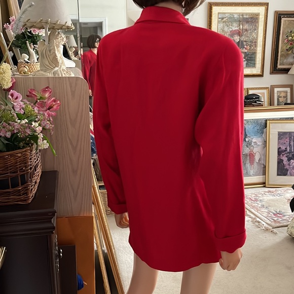 NWT Jacobson’s 80’s oversized red woven blazer - Picture 3 of 9
